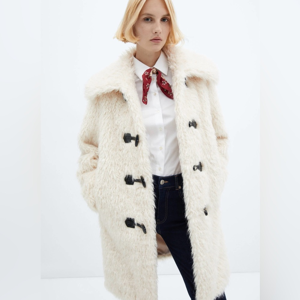 MANGO Faux Fur Coat